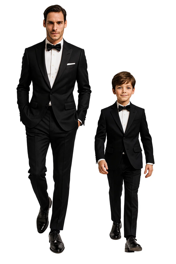 Dad And Son Black Matching wedding outfit Suits Perfect for toddler Suit wedding attire outfit