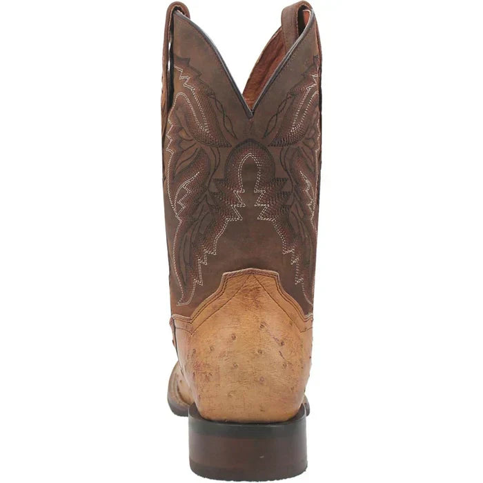 Dan Post Men's Alamosa Full Quill Ostrich Square Toe Boots - Sand