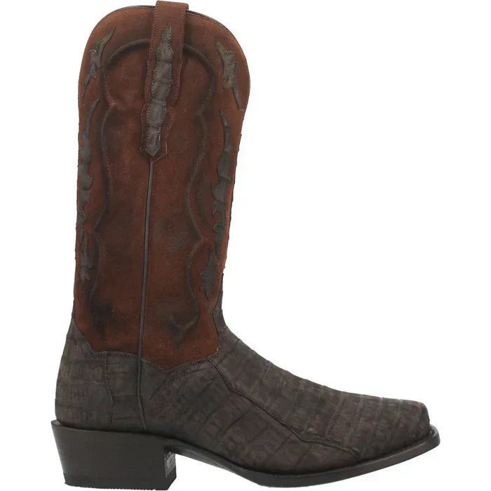Dan Post Men's Stalker Genuine Caiman Belly Square Toe Boots - Brown