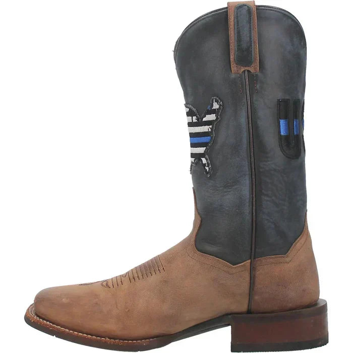 Dan Post Men's Thin Blue Line Genuine Leather Square Toe Boots - Sand