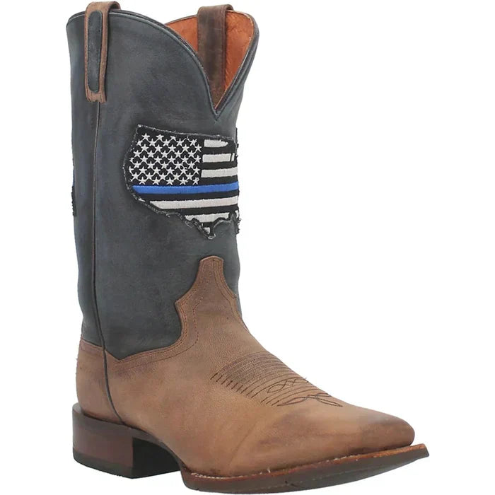Dan Post Men's Thin Blue Line Genuine Leather Square Toe Boots - Sand