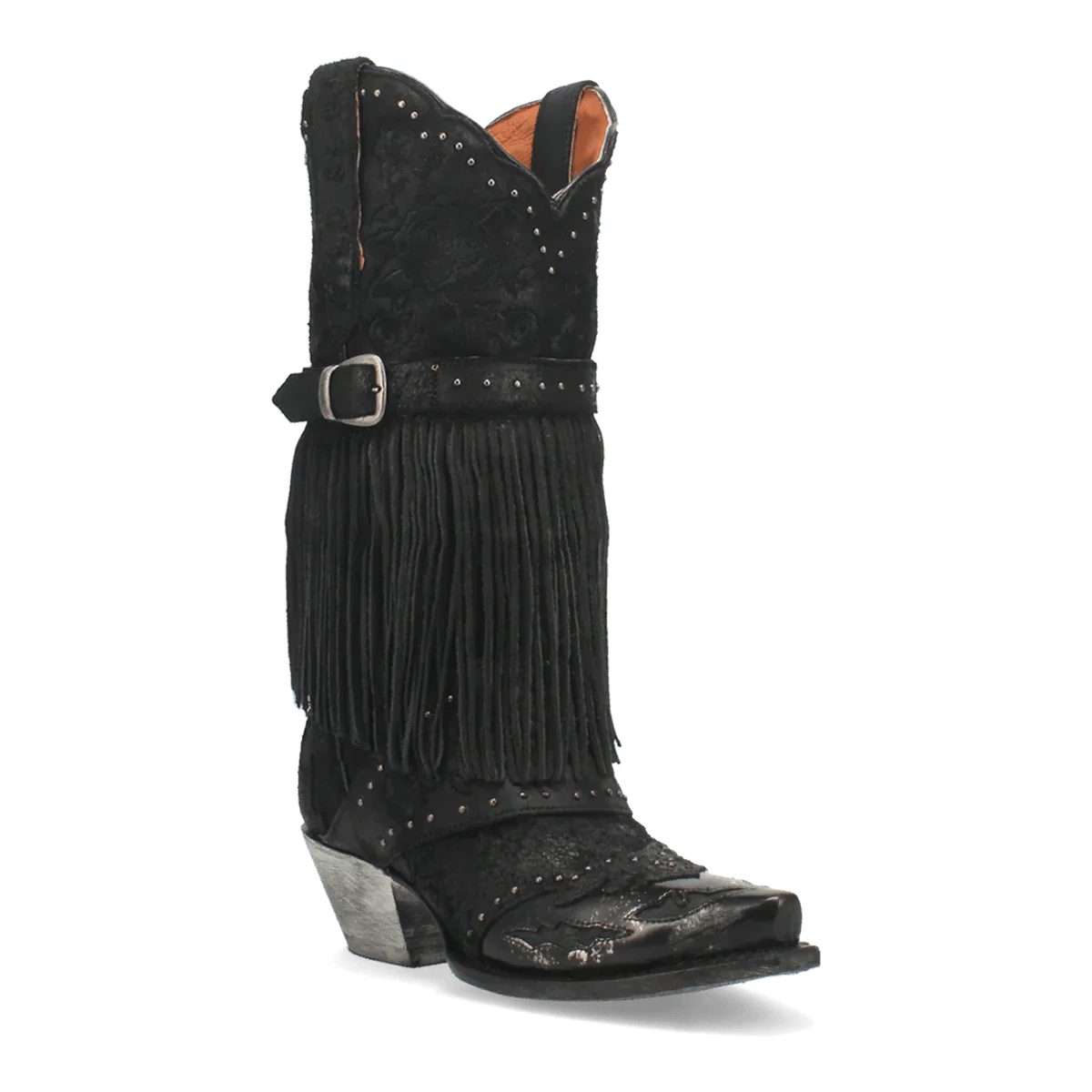 Dan Post Women's Bed of Roses Snip Toe Leather Boots - Black