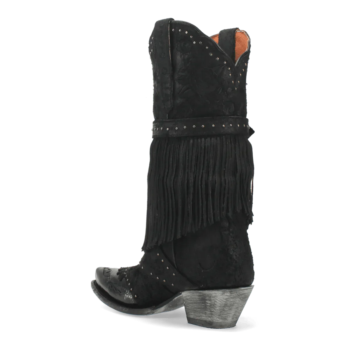 Dan Post Women's Bed of Roses Snip Toe Leather Boots - Black