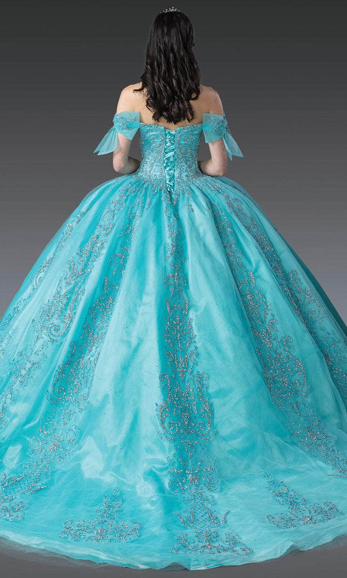 Dancing Queen 1814 - Glitter Embellished Sweetheart Gown Quinceanera Dresses XS / Aqua
