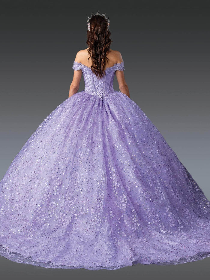 Dancing Queen 1901 - Sweetheart Ballgown with 3D Floral Applique Quinceanera Dresses XS / Lilac
