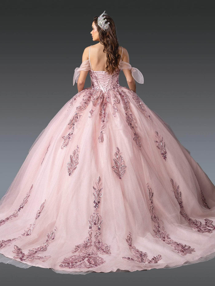 Dancing Queen 1902 - Beaded Lace Corset Bodice Ballgown Quinceanera Dresses XS / Blush