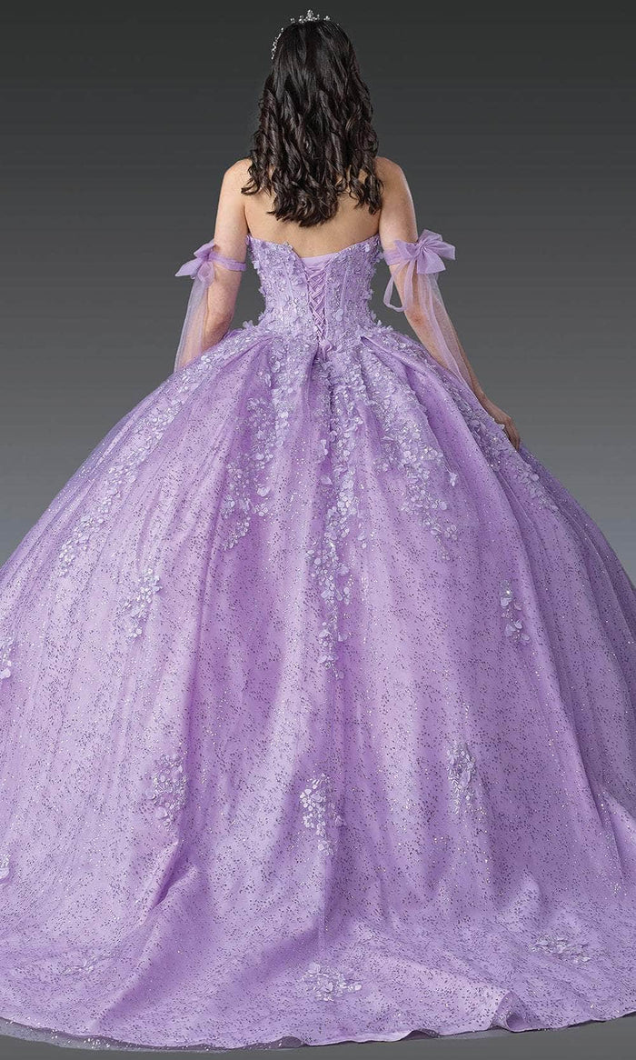 Dancing Queen 1905 - Floral Appliqued Sweetheart Glitter Ballgown Quinceanera Dresses XS / Lilac