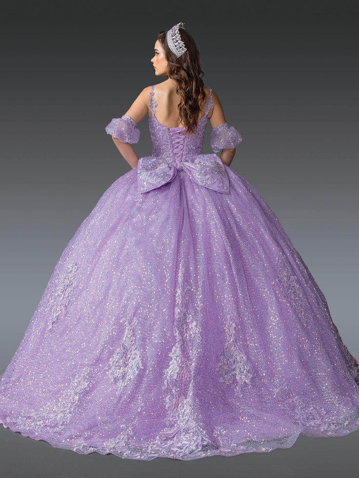 Dancing Queen 1907 - Beaded Embroidered Ballgown with Puff Sleeve Quinceanera Dresses XS / Lilac