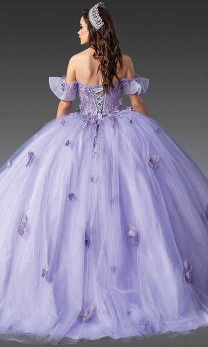 Dancing Queen 1911 - Butterfly Applique Quinceanera Gown Quinceanera Dresses XS / Lilac