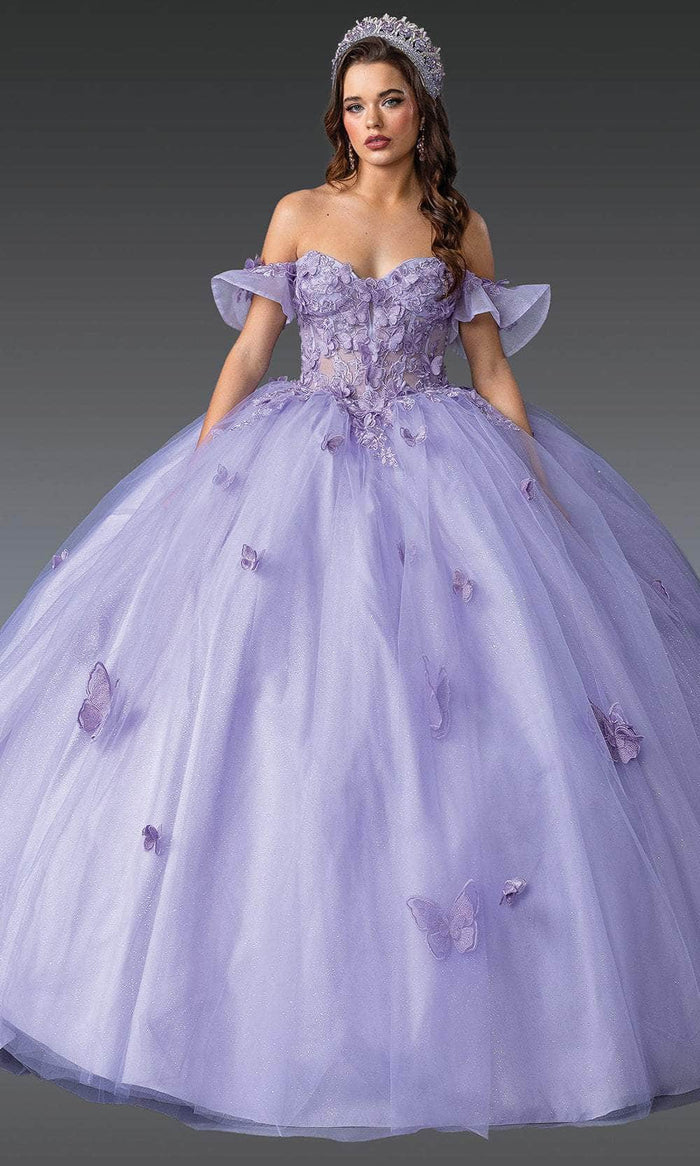 Dancing Queen 1911 - Butterfly Applique Quinceanera Gown Quinceanera Dresses XS / Lilac