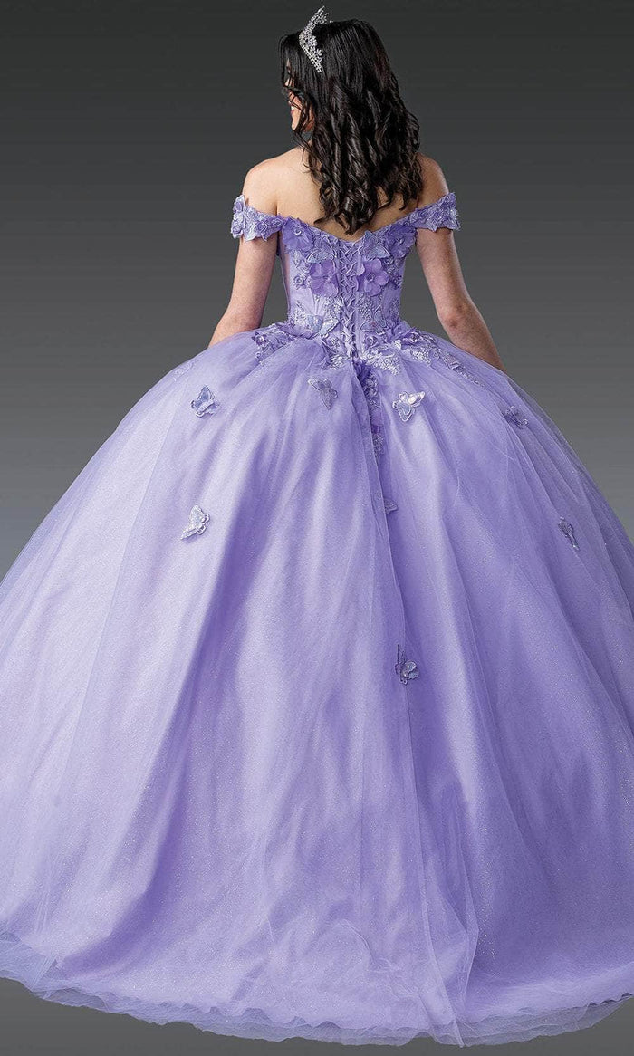 Dancing Queen 1917 - 3D Floral Off-Shoulder Ballgown Quinceanera Dresses XS / Lilac