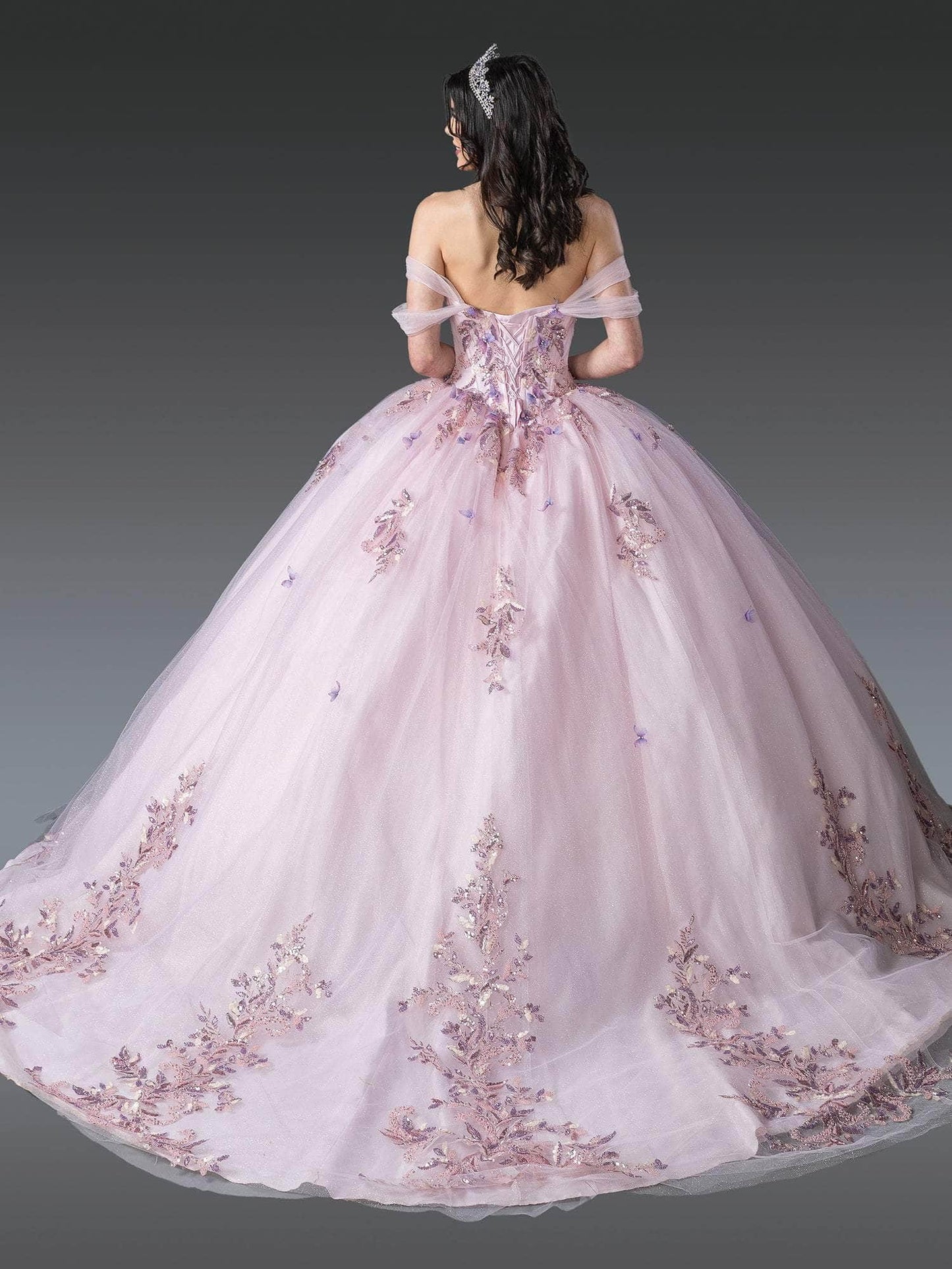 Dancing Queen 1924 - Butterfly Accent Deep Sweetheart Gown Quinceanera Dresses XS / Blush