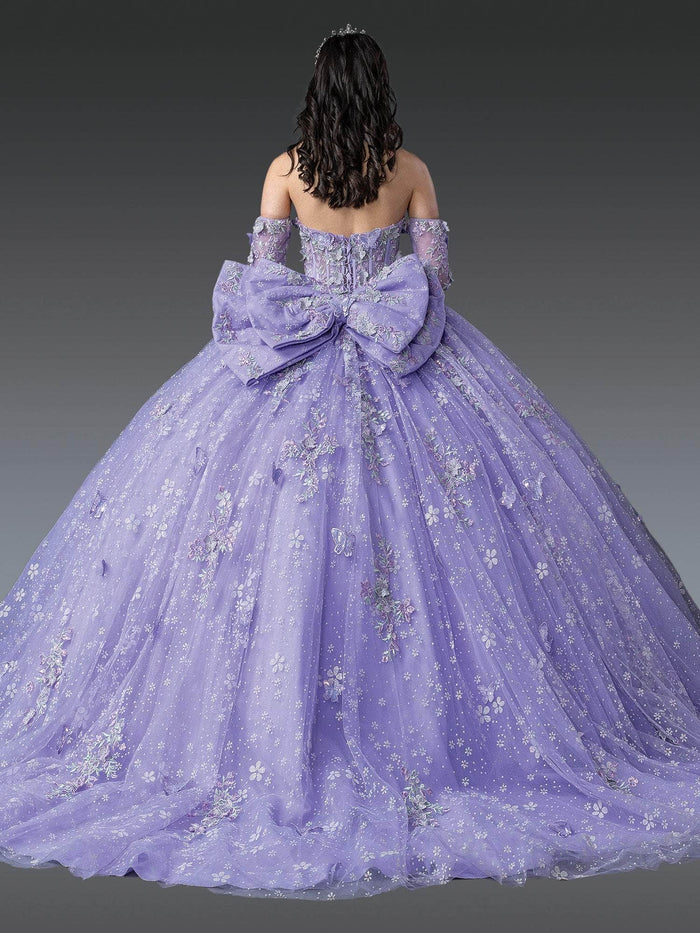 Dancing Queen 1965 - Embroidered Butterfly Strapless Ballgown Quinceanera Dresses XS / Lilac