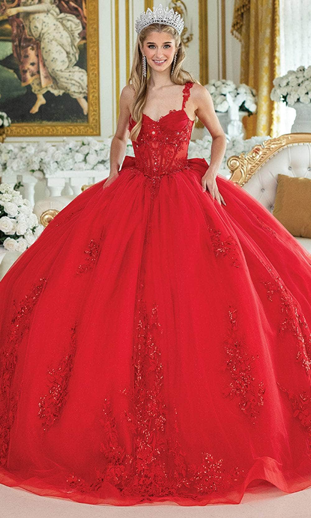 Dancing Queen 1989 - Sleeveless Lace Appliqued Ballgown Quinceanera Dresses XS / Red