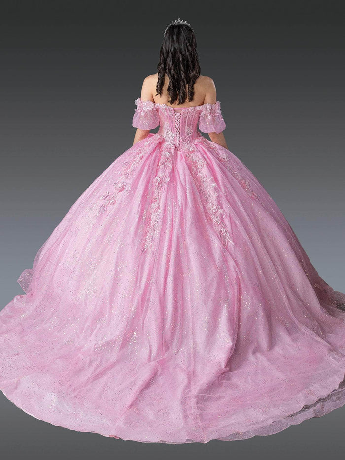 Dancing Queen 1991 - Floral Embroidered Ballgown with Puff Sleeve Quinceanera Dresses XS / Pink