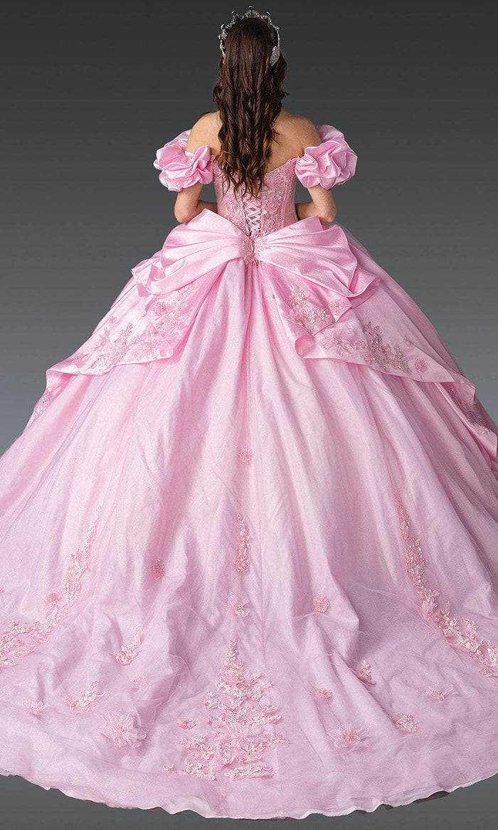 Dancing Queen 1994 - Ruffled Puff Sleeve Floral Ballgown Quinceanera Dresses XS / Pink