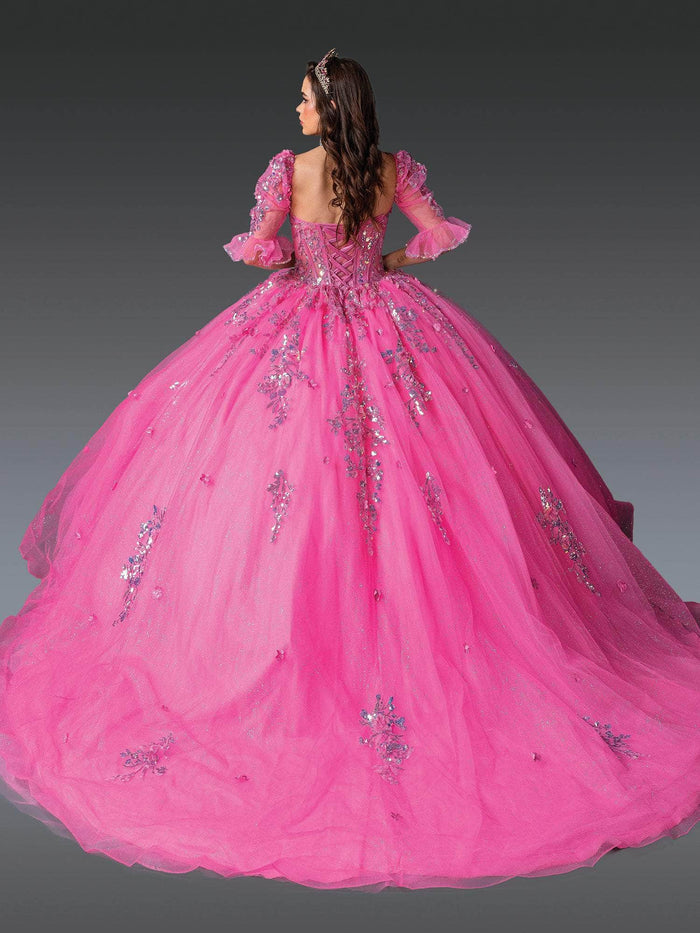Dancing Queen 1995 - Strapless Sweetheart Sequin Lace Ballgown Quinceanera Dresses XS / Rose Pink