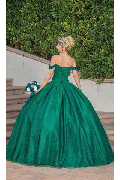 Dancing Queen Dresses DQ-1501 Quinceañera Beaded Gown with Full Skirt - Hunter Green / XS - Dress