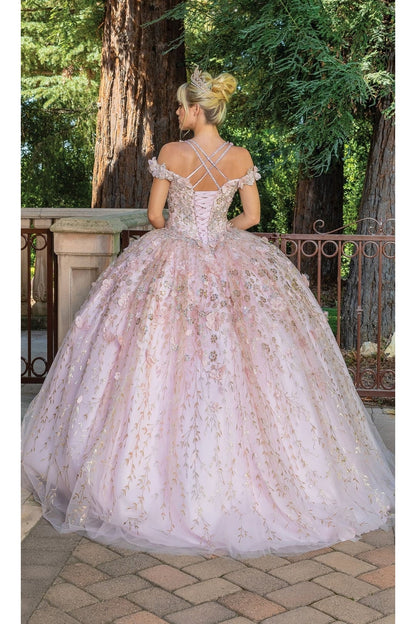 Dancing Queen Dresses DQ-1640 Quinceañera Ball Gown with Beaded Bodice - Dress