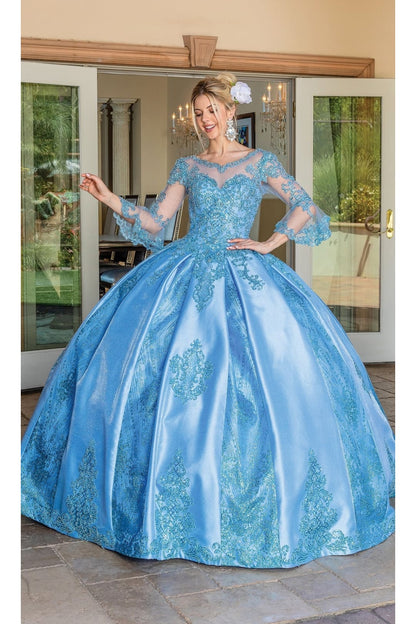 Dancing Queen Dresses DQ-1665 Quinceañera Stunning & Classic Ball Gown - Bahama Blue / XS - Dress