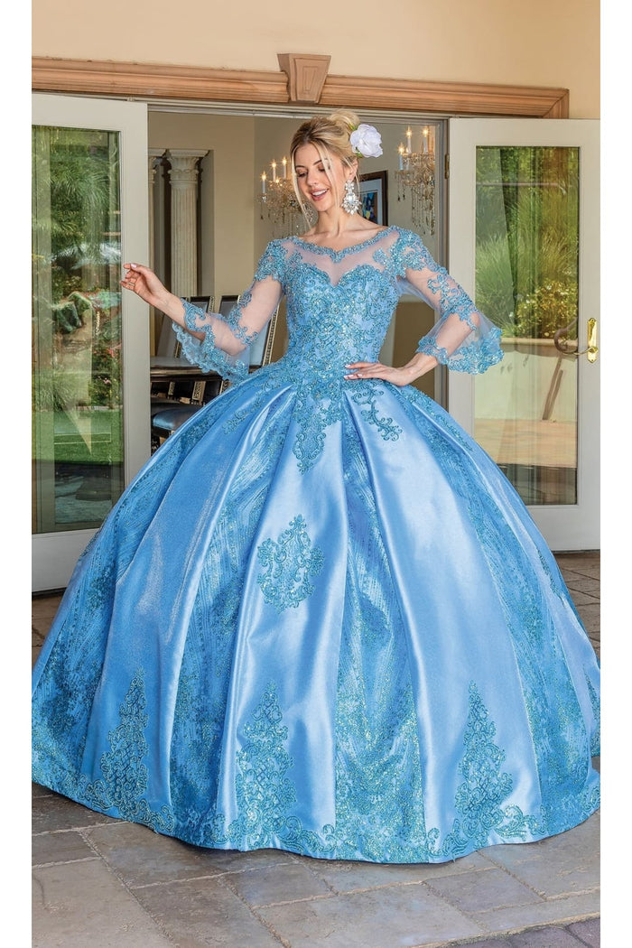 Dancing Queen Dresses DQ-1665 Quinceañera Stunning & Classic Ball Gown - Bahama Blue / XS - Dress