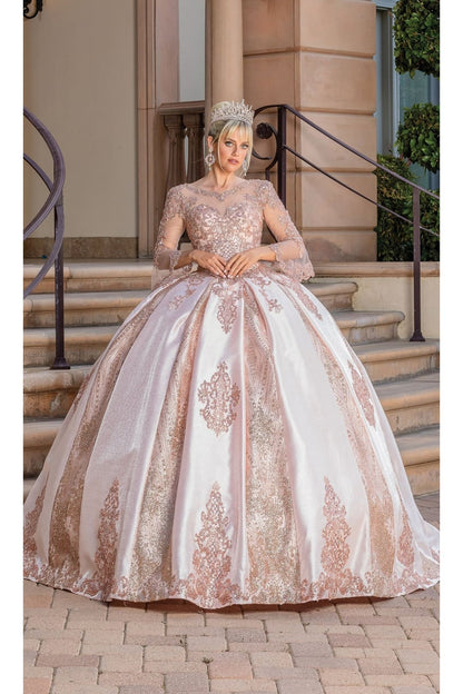 Dancing Queen Dresses DQ-1665 Quinceañera Stunning & Classic Ball Gown - Rose gold / XS - Dress