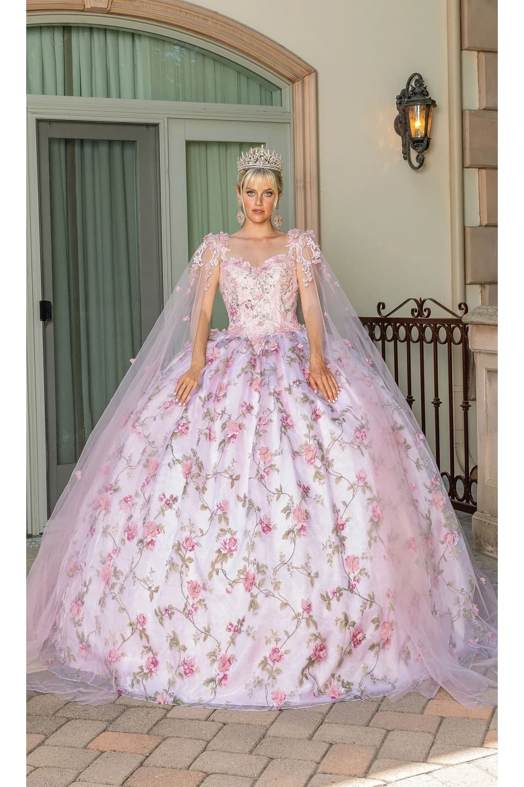 Dancing Queen Dresses DQ-1715 Quinceañera for a Captivating Celebration - Blush Flower / S - Dress