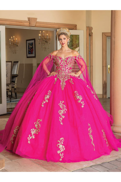 Dancing Queen Dresses DQ-1740 Quinceañera with Crystal-Embellished - Fuchsia / XS - Dress