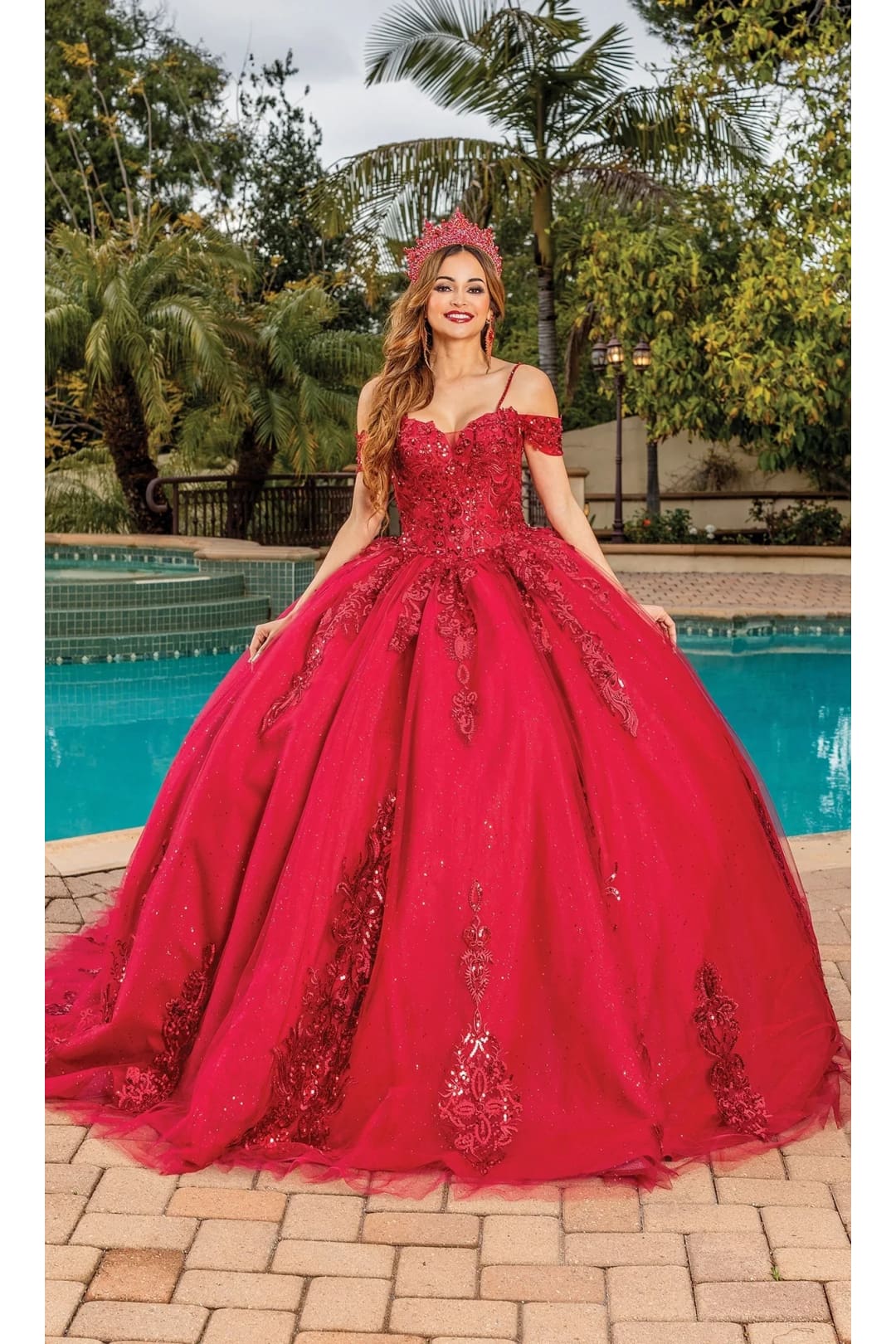 Dancing Queen Dresses DQ-1811 Quinceanera Gown for Timeless Glamour - Burgundy / XS - Dress