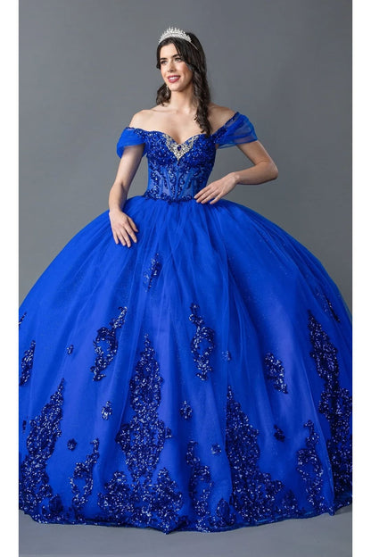 Dancing Queen Dresses DQ-1941 Quinceañera Gown A Vision of Pure Elegance - Royal Blue / XS - Dress