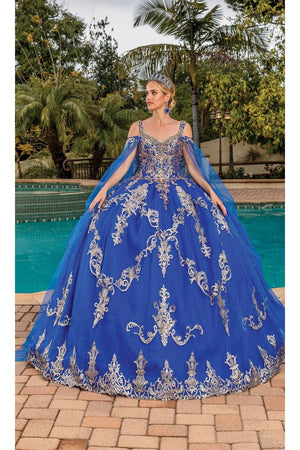 Dancing QueenDresses DQ-1651 Quinceañera Gown with Stunning Details - Royal Blue / XS - Dress