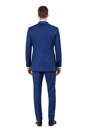 Cobalt Blue Tuxedo with Blue Lapel - All Indigo Blue Wedding Suit - Dark Royal