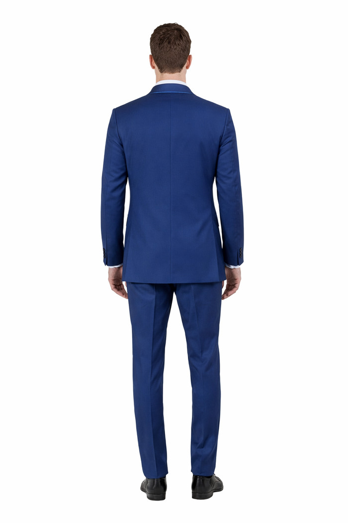 Cobalt Blue Tuxedo with Blue Lapel - All Indigo Blue Wedding Suit - Dark Royal