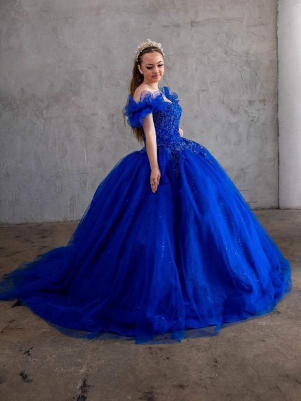 Removable Off the Shoulder Quinceanera Dress Embroidered Cape Ball Gown by Calla SCL-30010