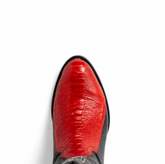 marco-di-milano-denver-red-black-ostrich-leg-round-toe-cowboy-boots