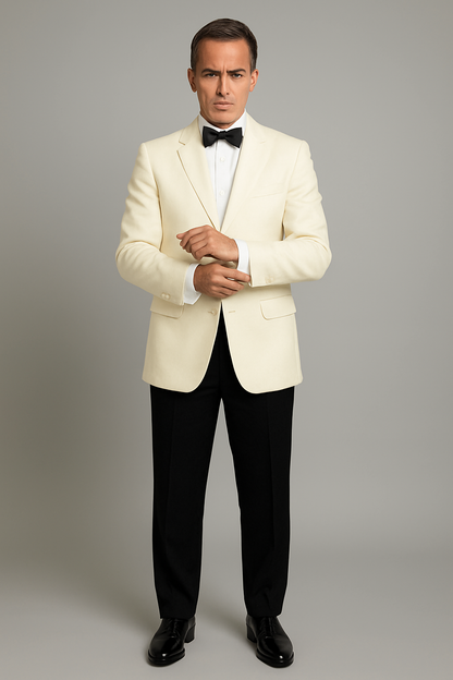 Ivory Double Breasted Tuxedo Dinner Jacket - Cream Dinner Jacket - Off White Tuxedo