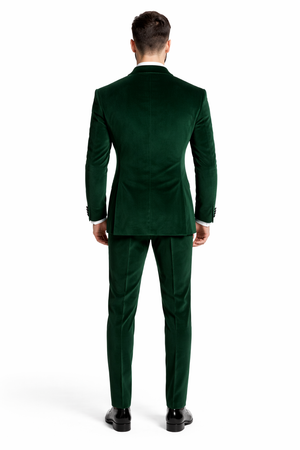 Double Breasted Dinner Jacket - Velvet Tuxedo Dinner Jacket In Emerald Green