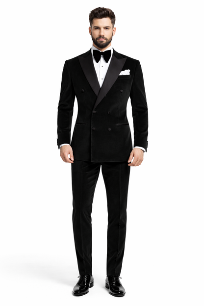 Double Breasted Dinner Jacket - Velvet Tuxedo Dinner Jacket In Emerald Green