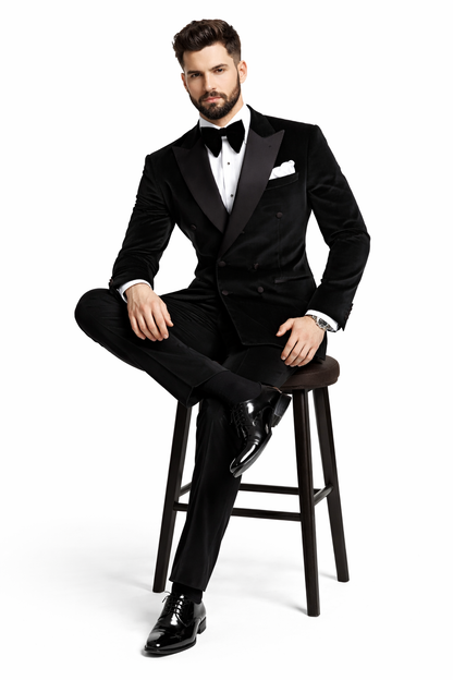 Double Breasted Dinner Jacket - Velvet Tuxedo Dinner Jacket In Emerald Green