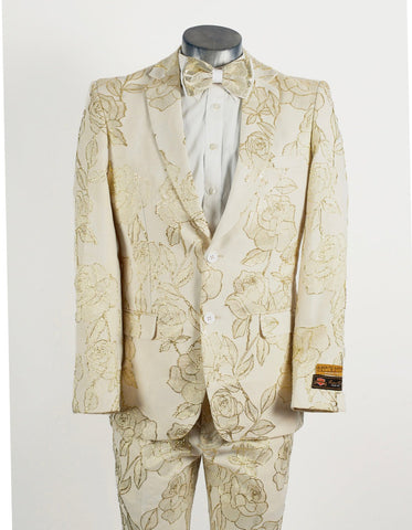 Mens Vested Designer Wide Velvet Shawl Cream Tuxedo - Men's Tuxedo USA