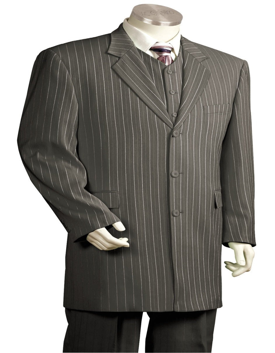 Mens Gangster Pinstripe 2 Button Double Breasted Vest Suit - Men's Tuxedo USA