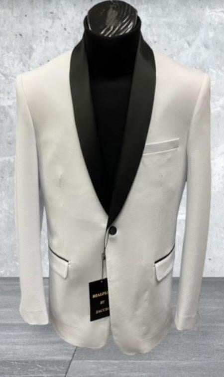 Mens Big and Tall Blazer White Plus Size Tuxedo Jacket