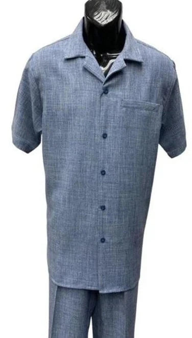 Dreams Mens Marine Blue Patterned Short Sleeve Walking Suit Skipper 265-41