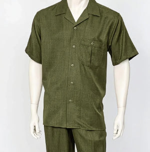Dreams Mens Olive Short Sleeve Walking Suit Daytona 256-04
