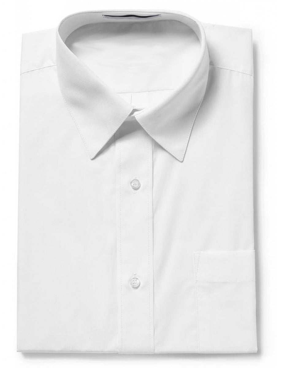 Men’s White Non-Iron Wrinkle-Free Button Down Dress Shirt