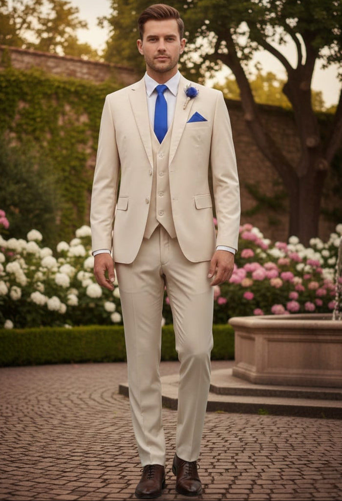 Effetti Suit Designer - 2 button Notch Lapel slim fit EF2N+V-8129 SAND