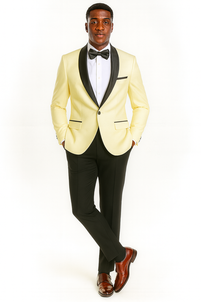 Big And Tall Suit For Men - Jacket  Pants  Bowtie  Pants - Ivory Suit