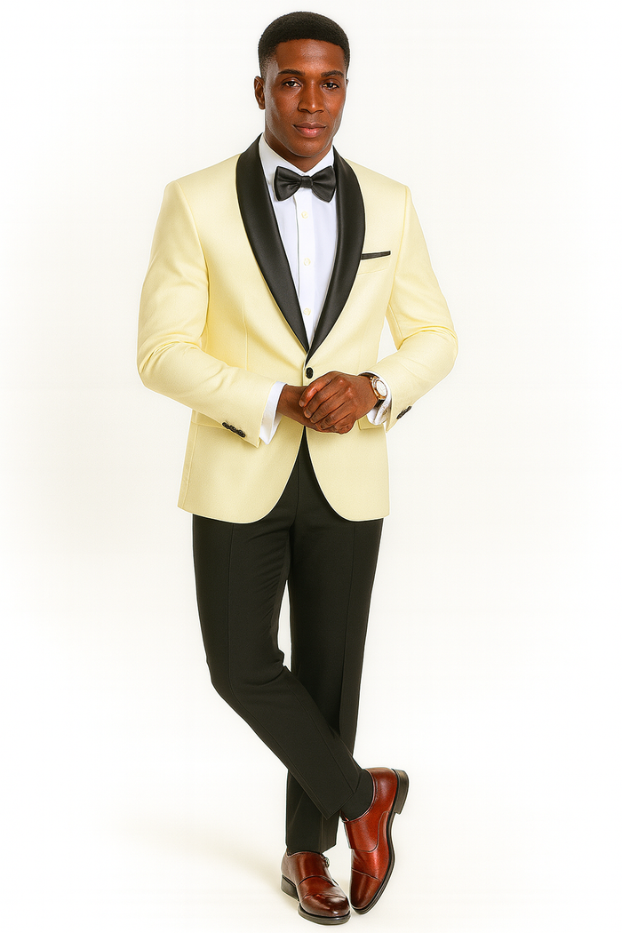 Big And Tall Suit For Men - Jacket  Pants  Bowtie  Pants - Ivory Suit