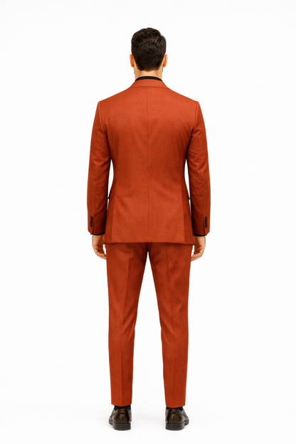 Elegant Red Three-Piece Suit  Groom & Party Formal Outfit
