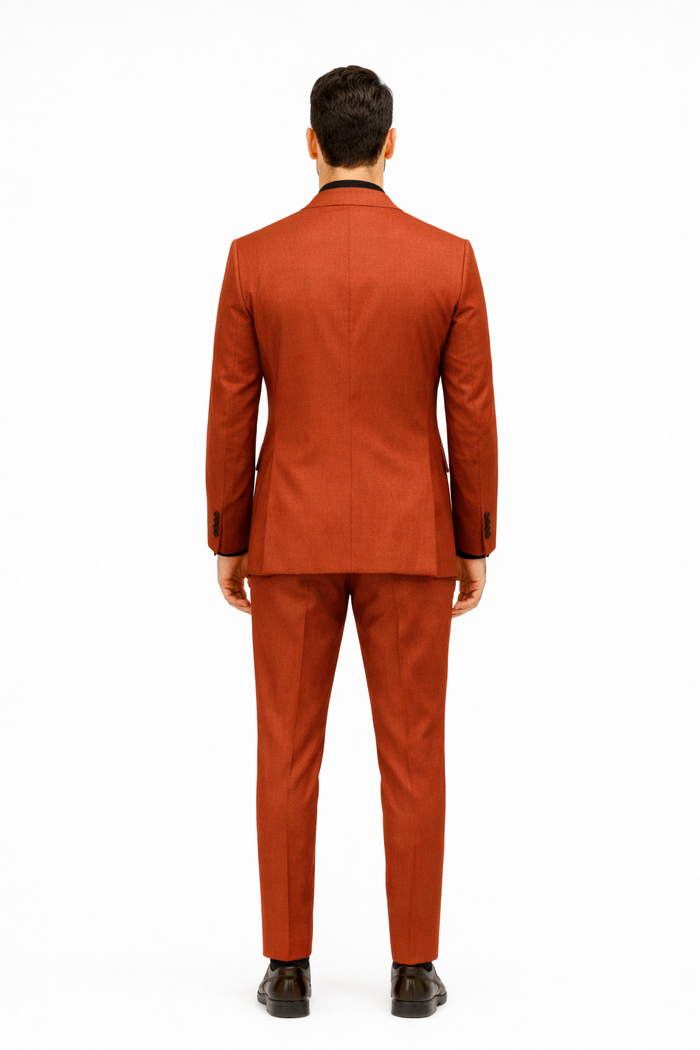 Elegant Red Three-Piece Suit  Groom & Party Formal Outfit